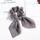 Solid Colors Hair Scrunchies Cute Bunny Ears Hair Ties Ponytail Holders with Bow Women Girls (4 Colors-E-Rose red, Pink, Gray, Blue)