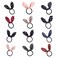 Ruihfas 12Pcs Lovely Rabbit Ear Bow Hair Bands Scrunchies Elastic Bow Hair Ties Ropes Hairband Headband Ponytail Holders