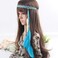 Boho Feather Headband Hippie Indian Leaf Hair Bands Tassel Bohemian Hair Hoops Hairband Headpiece Women Halloween Christmas Baby Shower Wedding Birthday Cosplay Dress Up Party Accessories Blue