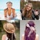 WLBON 3 Pcs Flower Headband Wristbands Rose Floral Leaf Hair Hoops Bands Headpiece Hairband Bracelets Women Xmas Wedding Halloween Parade Hawaiian Cosplay Dress Up Birthday Party Accessories Purple