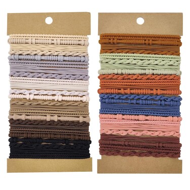 48 PCS Bohemian Style Hair Bands, Elastic No-Damage Hair Ties for Women, Cute Ponytail Holders and Bracelets for Thick, Thin, Long, and Curly Hair - Multicolor