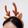 DALJIAFA Christmas Reindeer Antlers Headband Deer Hair Hoops Xmas Fawn Horns Headpiece Women Elk Hair Bands Hairband