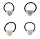 LOVEF Heart Shape Pearl Rhinestone Hair Rope Jewelry Hair Accessories Scrunchy Elastic Hair Ropes-4 Pcs