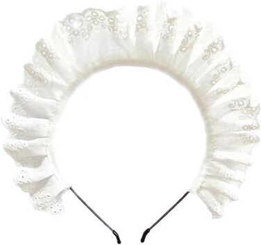 Pleated Laces Hair Hoop Women Elegant Hollow Out Pattern Makeup Headband for Girls Cosplay Maid Hair Accessories