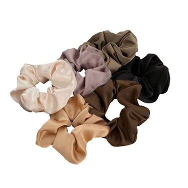 6 Piece Pack Women Hair Accessories Super Soft Silk Hair Band,100% Mulberry Silk Hair Ties Hair Ropes for Long,Silk Hair Scrunchies for Frizz&amp;Breakage Prevention for Girl