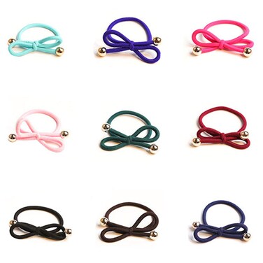 Ruihfas Casual 20Pcs Elastic Hair Bow Ties Hair Bands Ponytail Holders Scrunchie Headband