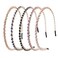 Ruihfas Fashion 5Pcs Bling Rhinestone Hair Hoop Band Crystal Beaded Headband for Women