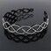 LOVEF Acrylic Rhinestone Crystal Headband Hair Band Aliceband with Teeth Girls Women Fashion (White)
