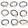 Lovef 9 Pcs Beautiful Full Pearl with Crystal Rhinstone Flower Bow Fish Butterfly Design for Baby Kids Girl Women Hair Accessories Elastic Tie Ponytail Holders Princess Baby Hair Rope Rubber Bands
