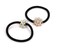 LOVEF 2 Pcs Korean Style Hair Jewelry Gold Plated Crystal Rhinestone Flower Elastic Ponytail Holder Hair Tie Rope Band Ring Rubber Band Hair Accessories (Gold+Silver)