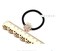 LOVEF 2 Pcs Korean Style Hair Jewelry Gold Plated Crystal Rhinestone Flower Elastic Ponytail Holder Hair Tie Rope Band Ring Rubber Band Hair Accessories (Gold+Silver)