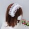 AUOCATTAIL Lolita Ruffled Lace Hairband White Ruffled Hairband Hair Accessories Sweet Gothic French Headdress For woman Cosplay Costume Hair Hoop