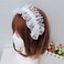 AUOCATTAIL Lolita Ruffled Lace Hairband White Ruffled Hairband Hair Accessories Sweet Gothic French Headdress For woman Cosplay Costume Hair Hoop