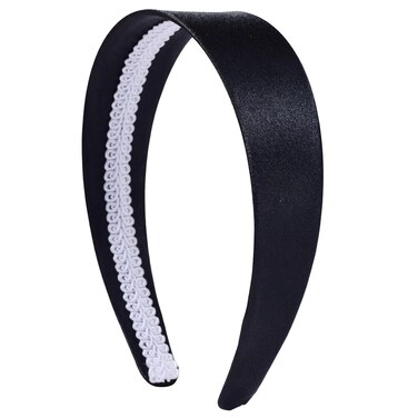 loucent Smooth Satin Headband - Luxurious 2" Wide No-Slip Headband for Women black