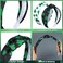 peony man 2 Pack St Patrick's Day Headbands Green Shamrock Headbands for Women Girls Wide Clover Knotted Hairband for St. Patrick's Day Party Gifts