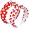 peony man Heart Headbands for Women Love Heart Knotted Hairband Wide Red Heart Headbands for Party Gifts Hair Accessories