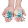 PH PandaHall 2 Strand Mermaid Hairbands with Starfish Necklace - Bohemia Wedding Lace Headband, Elastic Hairband Flowers and Seashell Costume for Christmas