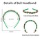 2PCs Christmas Jingle Bell Headbands for Women Girls Lovely Silver Green Red Tone Hairband Christmas Holiday Jewelry (Green)