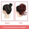 KETHBE Messy Bun Hair Piece Tousled Updo Hair Buns Extension Elastic Hair Band Hair Pieces Curly Hair Bun Scrunchie For Women (Red)