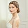 BABEYOND Bridal Headpiece Handmade Wedding Hair Vine Crystal Floral Leaf Headband with Lace Ribbon