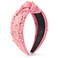 Y1tvei Pink Bow Knotted Headband - Coquette Pink Bow Crystal Rhinestone Pearl Embellished Headband Wide Top Knot Fashion Non Slip Trendy Wide Headband Hair Accessories Gift for Women Girls