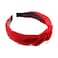 Motique Accessories Satin Turban Knot Headband with Silver Gems for Women - Red