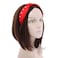 Motique Accessories Satin Turban Knot Headband with Silver Gems for Women - Red