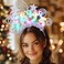 Fashey Christmas Light Up Headband Star Headbands 2025 New Year Hairband Christmas Hair Accessories for Women