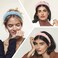 AMCAMI 2PCS Mimi and Co Spa Headband for Women Sponge Headbands for Girls Terry Towel Cloth Fabric Head Band for Face Washing, Skincare, Makeup Removal, Shower, Hair Accessories (Pink&amp;Blue)