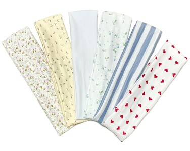 TERSE Fashion Women's Headbands for Short Hair Non Slip Elastic Floral Hairbands, Soft Fabric 2 Inches Thick Stripe Head Bands for Girls, Valentine's Day Heart Headbands