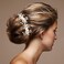 5 Pcs Bridal Hair Accessories Extra Long Silver Crystal Pearl Hair Rattan Ceramic Flower Headband Pearl Crystal Hairpin Women Girls