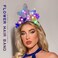 Light Up Flower Headbands Big Butterfly Laser Rave Hairbands Leaf Headpiece LED Women Headbands