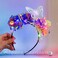 Light Up Flower Headbands Big Butterfly Laser Rave Hairbands Leaf Headpiece LED Women Headbands
