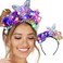 Light Up Flower Headbands Big Butterfly Laser Rave Hairbands Leaf Headpiece LED Women Headbands