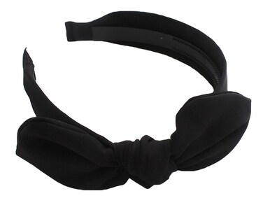 Womens Black Bow Tie Hair Band Headbands with Teeth