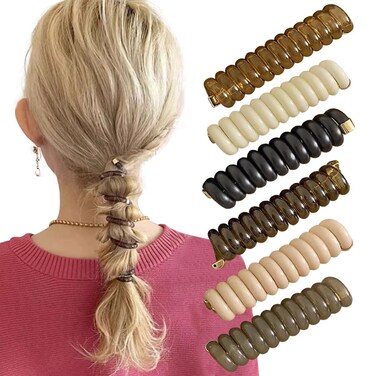 Spiral Hair Ties for Women - No Damage Coil Telephone Wire Hair Bands, Elastic Ponytail Holders, Hair Scrunchies and Accessories for Girls