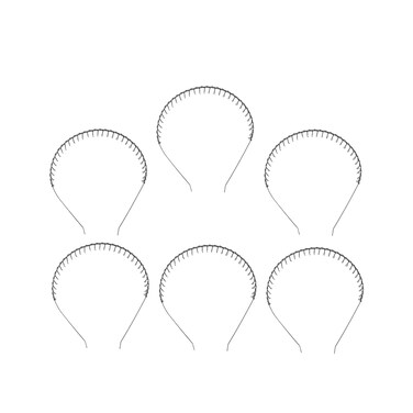 FRCOLOR 6pcs Spring Headband Sport Headbands for Women Metal Hair Band Wavy Crochet Hair Wave Headband Men Metal Teeth Comb Hair Hoop Hair Band Issue Card Hair Ring Head Button Black