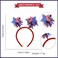 ROMODIYA Independence Day Headbands, 1 Pack 4th of July Headband USA Flag Star Design Hairband American Patriotic Party Hair Accessories Blue and Red Glitter Star Hair Hoop for Women Kids Photo Props