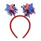 ROMODIYA Independence Day Headbands, 1 Pack 4th of July Headband USA Flag Star Design Hairband American Patriotic Party Hair Accessories Blue and Red Glitter Star Hair Hoop for Women Kids Photo Props