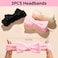 LEOBRO Spa Headband for Washing Face, Makeup Headband, Skincare Headband, Face Wash Headband, Pink White Black Headbands for Women Girls Gift, Hair Band for Washing Face, with 3pcs Hair Scrunchies