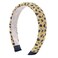 Handmade Leopard Print Headbands Rhinestone Fashionable Sponge Hairbands Crystal Beaded Wide Headpiece for Women Girls Hair Accessories (Gold)