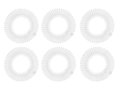 6 PCS Plastic Stretchy Circle Flexible Comb Teeth Headband Hair Clips Hoop Women's Fashion Hair Combs Hair Band Hair Accessories (Transparent)