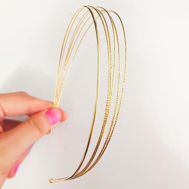 2 Pack Multi Layers Metal Headbands for Women-Gold Headband,Elegant Hairbands,Gold Hair Accessories,Headpiece Hair Accessories for Girls