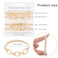 4Pcs Gold Hair Ties Bracelet, Metal Elastic Hair Bands Ponytail Holder Rip Tie Hair Accessories Elastic Rubber Hairband Hair Cuffs for Thick Thin Curly Hair Trendy Gold Bead Jewelry Gift(Gold)