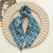 Blue Hair Scarf Scruncheis for Women Girls, Bowknot Scrunchies for Hair, Chiffon Floral Scrunchie Long Hair Bands Ties Ponytail Holder (4PCS Floral and Plaid)