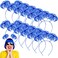 Jexine 12 Pieces Tinsel Wrapped Ponytails Headbands Headwear Feathers Head Bopper for Women Hair Costume Accessories(Blue)