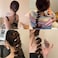 6 PCS Pearl Braided Telephone Scrunchies Spiral Stretchy Ponytail Holders Hair Bands Phone Cord Hair Ties for Women Girls Hairpin Daily Use