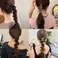 6 PCS Pearl Braided Telephone Scrunchies Spiral Stretchy Ponytail Holders Hair Bands Phone Cord Hair Ties for Women Girls Hairpin Daily Use