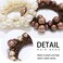 Fashey Pearl Hair Ties Beaded Hair Scrunchies Elastic Ponytail Holder 3 Pcs Pearls Hair Bands Hair Accessories for Women (white,brown)