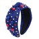 Twinfree Independence Day Headbands with Pearl Rhinestone Royal Blue Crystal Jeweled Knotte Headbands for Women Non Slip Sparkly